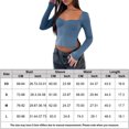 thumbnail image 2 of Camiseta Top ajustado informal con cuello cuadrado para mujer, Top básico liso, atuendo diario (azul M) Kuymtek Azul T M para Mujer, 2 of 5