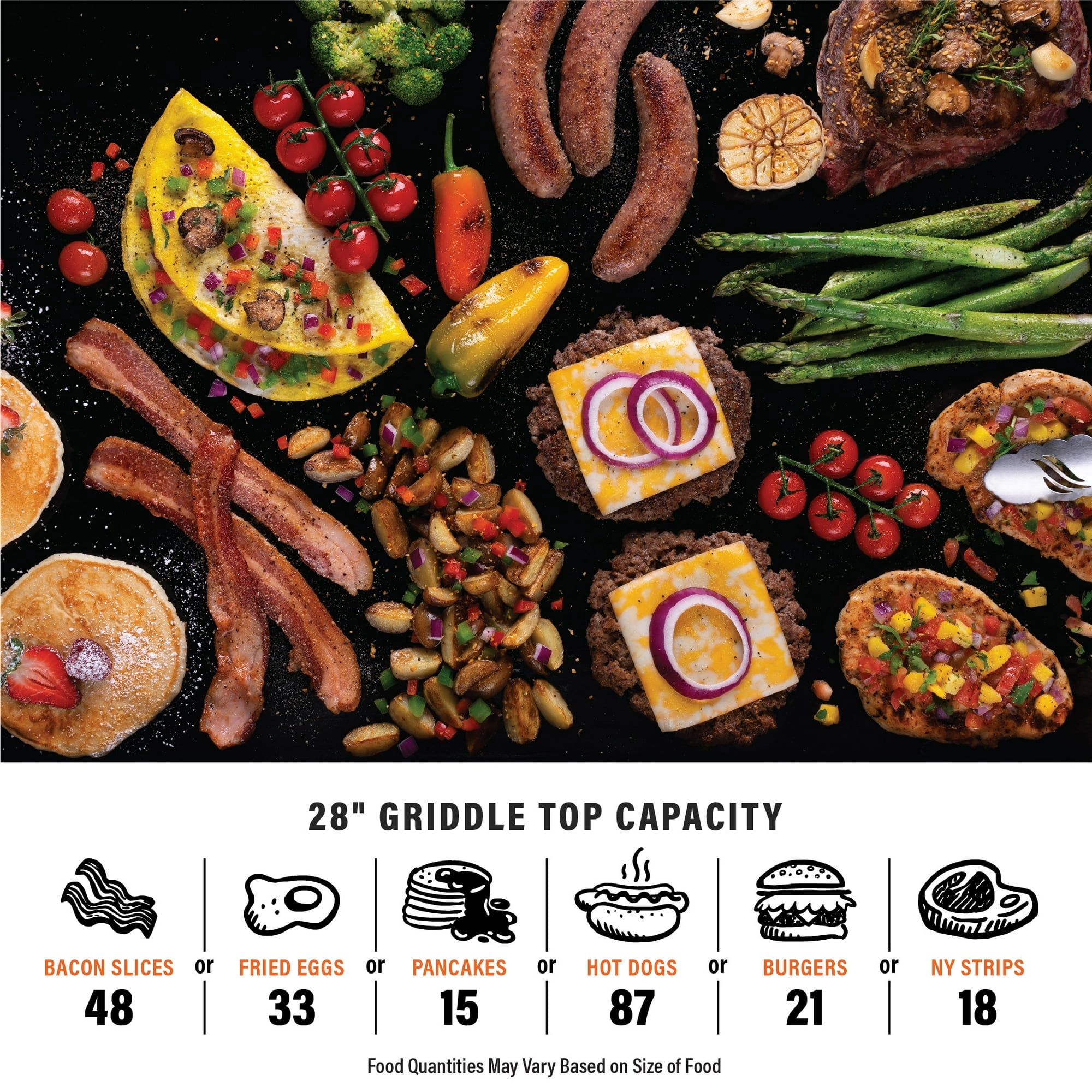 Blackstone 28 Inch Omnivore Griddle with Hood 2367, 2 Burner Portable Outdoor Flat Top Grill, with Seasoning