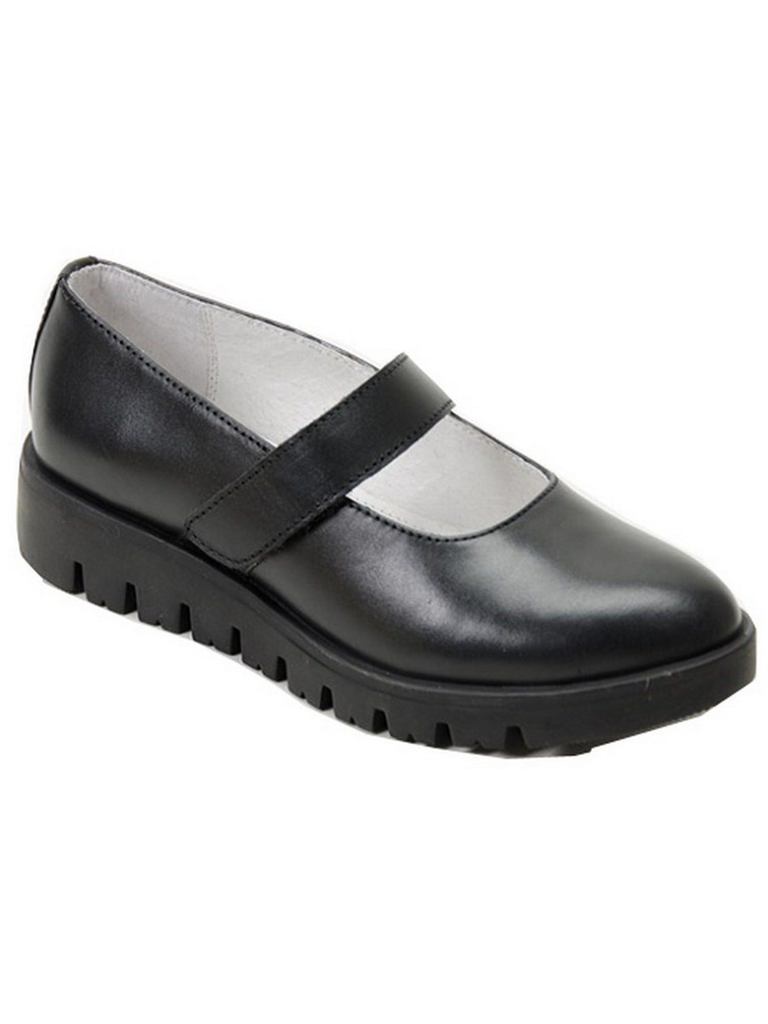 black slip on school shoes