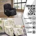 thumbnail image 5 of CHUNTIAN Floral Printed Recliner Cover with Pockets Single Reclining Slipcover 4-Pieces Lazy Boy Recliner Armchair Cover with Elastic Bottom for Recliner Furniture Protector for Kid Pet, 5 of 5