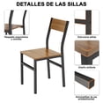 thumbnail image 4 of Comedor Extensible de 4 a 6 Personas con Mesa y 6 Sillas – Estilo Moderno Industrial, Madera y Metal convertible de 120 cm a 160 cm, 4 of 6