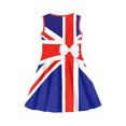thumbnail image 4 of Girls Sleeveless UK Flag Print Swing Dress Front Bow Decor A-Line Flared Sundress Kids Daily Sports Outdoor Casual Summer Dress(Blue,9-10 Years), 4 of 4