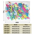 thumbnail image 3 of Funny Skater Bearded Dragon Blanket – Retro 90s Graffiti Fleece Throw,Cool Lizard Art Decor 50x40, 3 of 6