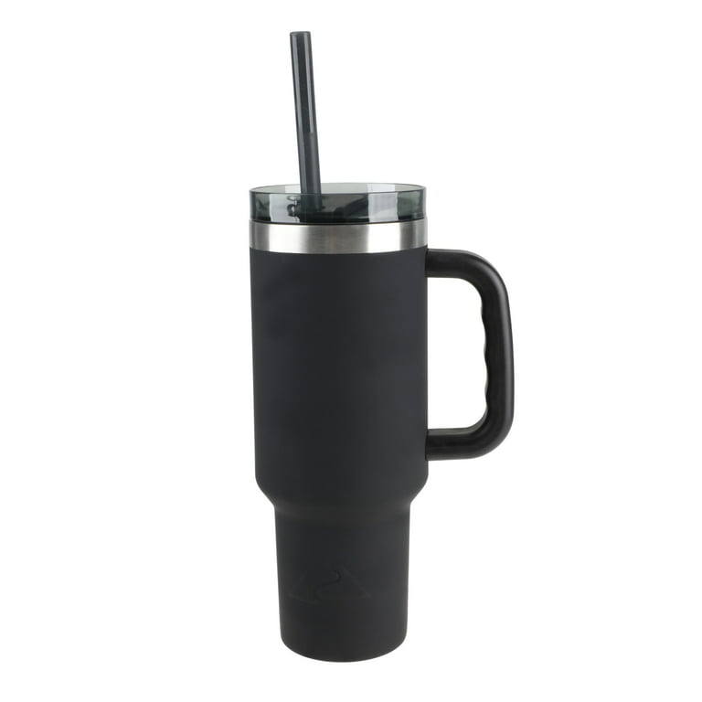 1pc 40 Ounce Stainless Steel Tumbler, Modern Reusable Insulated Travel  Drinking Cup With Handle & Straw For Daily Life