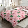thumbnail image 2 of Yspwyqan Pink Christmas 3 Piece Comforter Set Twin XL, Soft All Season Candy Cane Bow Bedding Set with 1 Comforter 2 Pillow Shams for Girls Room Holiday Decor, 2 of 7