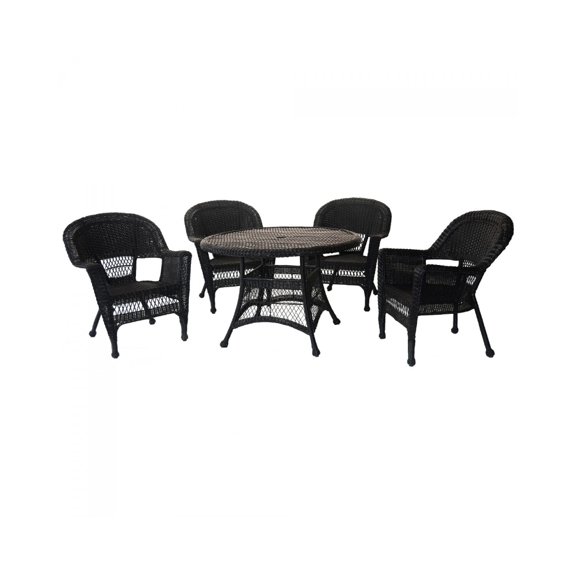 Jeco 5pc Black Wicker Dining Set
