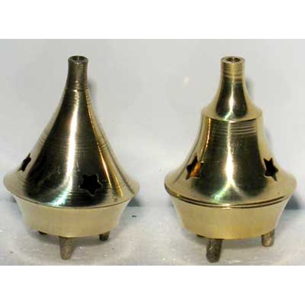 Brass Cone Incense Burner 2 1/4" (One Burner, Design May Vary