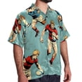 thumbnail image 2 of Football Men's Short Sleeve Beach Shirts Button Down Poplin Casual Printed Summer Unisex, 2 of 6
