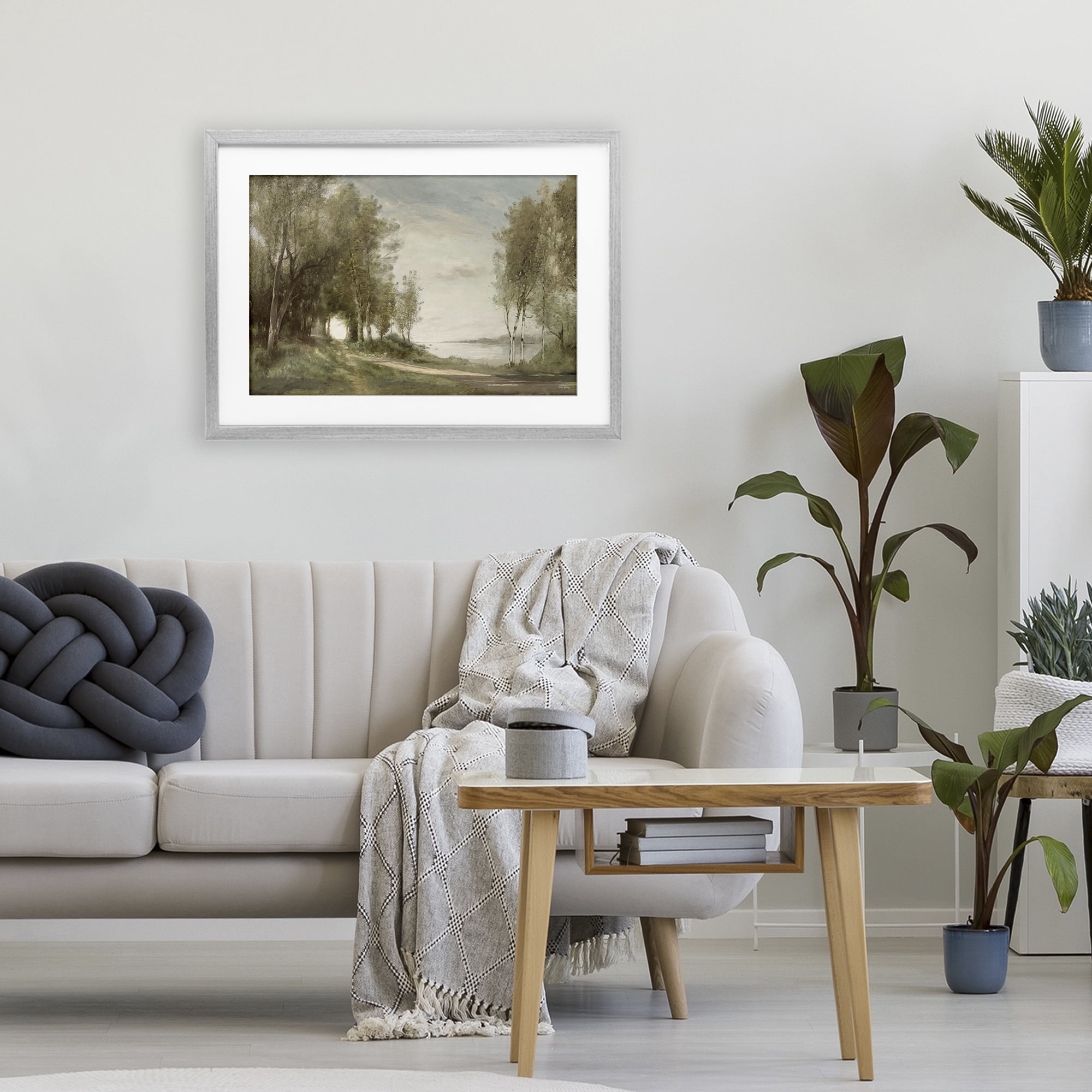 Stupell Industries Tranquil Lakeside Path Gray Framed Print Under Glass, design by Amber Sterling