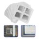 thumbnail image 2 of GOOHOCHY 100 pegatinas de malla cuadradas para atrapar pelos, desagüe de ducha, desagüe de suelo de baño, adhesivo para residuos de pelo, filtro antibloqueo, 2 of 7