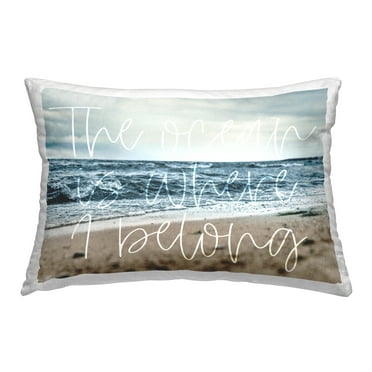 Stupell Industries Ocean Where I Belong Decorative Printed Throw Pillow, 14 x 20