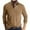 L05-Khaki, variant on CCRFTGI Mens Polo Shirts Button Up Long Sleeve Shirts Golf Collared Pullover Tops Casual V Neck T-Shirt with Pocket Beige M