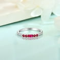 thumbnail image 5 of Inpasne Stackable Eternity Ring for Women 925 Sterling Silver Baguette Cut Ruby Ring July Birthstone Jewelry Gifts for Her Size 10, 5 of 6