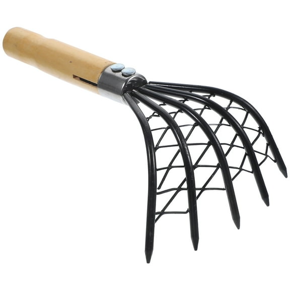 1pc Stainless Steel Clam Rake with Net for Oyster Shell Digging Tool