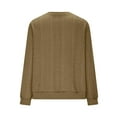 thumbnail image 6 of QQAMB Sweatshirts for Women Jacquard Quarter Zip Loose Long Sleeve with Pockets Fall Winter Pullover Tops Khaki L, 6 of 7