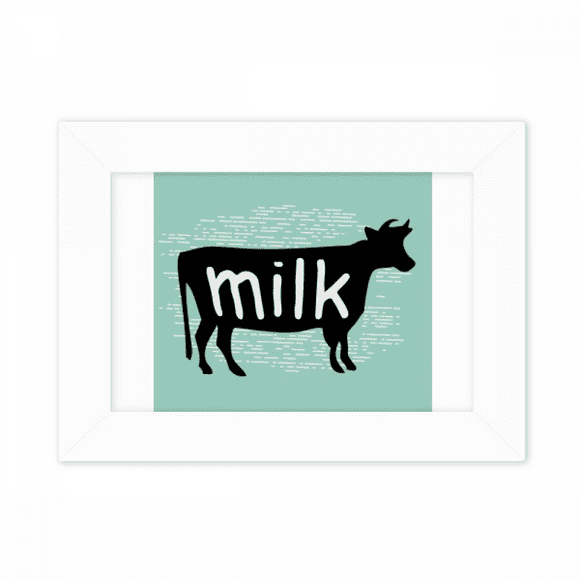 Black Animal Cow Outline Natural Photo Mount Frame Picture Art Painting Desktop 5x7 inch