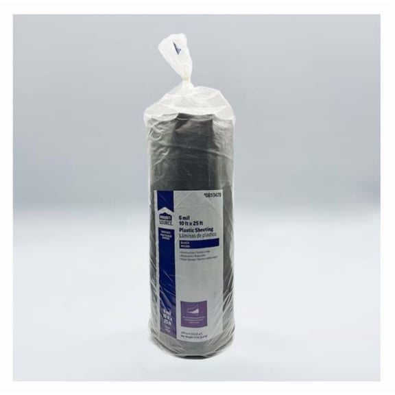 Project Source 10-Feet x 25-Feet Black 6-Mils Professional Construction film