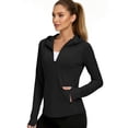 thumbnail image 2 of Maqroz UPF 50 Long Sleeve Women Sun Protection Quarter Zip Hoodie Raglan Flattering Stretchy Tops Hiking Sports Moisture-Wicking Shirts with Thumbholes, 2 of 7