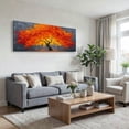 thumbnail image 3 of Canvas Wall Art for Living Room - Large Red Tree of Life Canvas Prints, Modern Abstract Nature Painting Wall Decor for Bedroom Bathroom and Office, 3 of 7