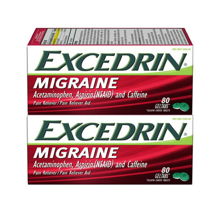 Excedrin Migraine for Migraine Relief, Geltabs, 80 Count (Pack of