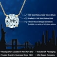 thumbnail image 2 of Gem Stone King 14K Yellow Gold Sky Blue Topaz Pendant Necklace for Women | 4.77 Cttw | Gemstone November Birthstone | Round 10MM | With 18 inch Chain, 2 of 6