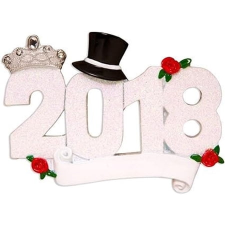 2018 Wedding Married Couple Personalized Christmas Ornament DO-IT-YOURSELF