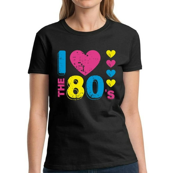 I Love the 80's Shirt for Women - S M L XL 2XL 3XL Retro Costume 80s Graphic Tee - T-Shirt 80s Party Tee Gift