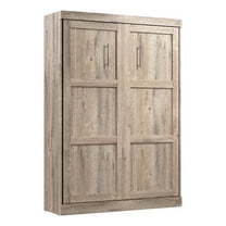 Pemberly Row Contemporary 59W Full Murphy Bed in Rustic Brown