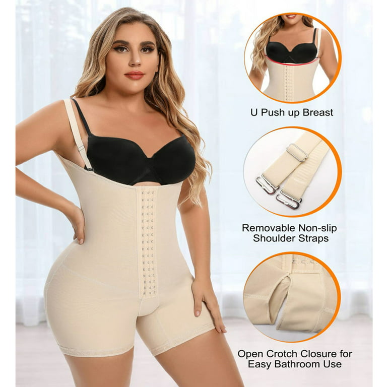FARZAH Shapewear for Women Tummy Control Fajas Post Surgery Compression Body  Shaper with Open Crotch (Color : Black, Size : XL) : : Fashion