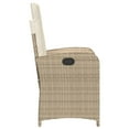 thumbnail image 3 of vidaXL Reclining Garden Chair with Cushions Beige Poly Rattan, 3 of 5