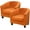 Orange, variant on 2 Pack Velvet Tub Chair Covers with Separate Cushion Cover, Stretch Armchair Slipcovers Non Slip Sofa Couch Slipcover, Black