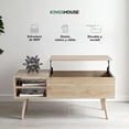 thumbnail image 2 of Mesa de Café Elevable MDF Color Negro con Almacenamiento Interno, Mesa de Centro marron claro M, 2 of 8