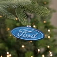 thumbnail image 2 of 5" Glittered Blue and White Ford Logo Glass Christmas Ornament, 2 of 4