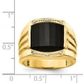 thumbnail image 5 of 14K Yellow Gold Ring Band Men's Diamond Round Onyx Black, Size 5, 5 of 5