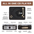 thumbnail image 3 of Bluetooth CD Player Desktop CD Players for Home Built-in Speakers Rechargeable Headphone Jack Vintag, 3 of 5