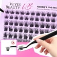 thumbnail image 3 of VEYESBEAUTY Siren Lash Clusters 168pcs, Dense Voluminous Individual Lashes with Invisible Band, Flase Eyelashes Reusable up to 7 Days Lash Kit, 3 of 9