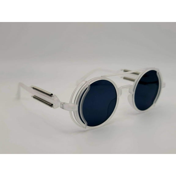 Steampunk Goggles Glasses Round Sunglasses Emo Retro Vintage White