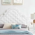 thumbnail image 5 of Tufted Platform Bed Frame, Queen Size, Velvet, White, Modern Contemporary Urban Design, Bedroom Master Guest Suite, 5 of 10