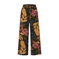 thumbnail image 4 of Pantalones largos hasta los tobillos de algodón y lino con estampado para mujer, pantalones elásticos casuales con bolsillos Fridja  alkflakhf33371, 4 of 8