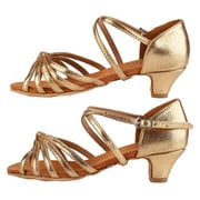 KAUU Soft Comfortable Latin Shoes Fashion Dance Shoe for Children Girl Gold Color 30