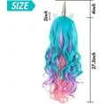 thumbnail image 2 of 27.5 Inches Rainbow Hair Wig, Cosplay Wig Headpiece for Costume Cosplay Party Halloween, Full Long Curly Wavy(Pink), 2 of 6