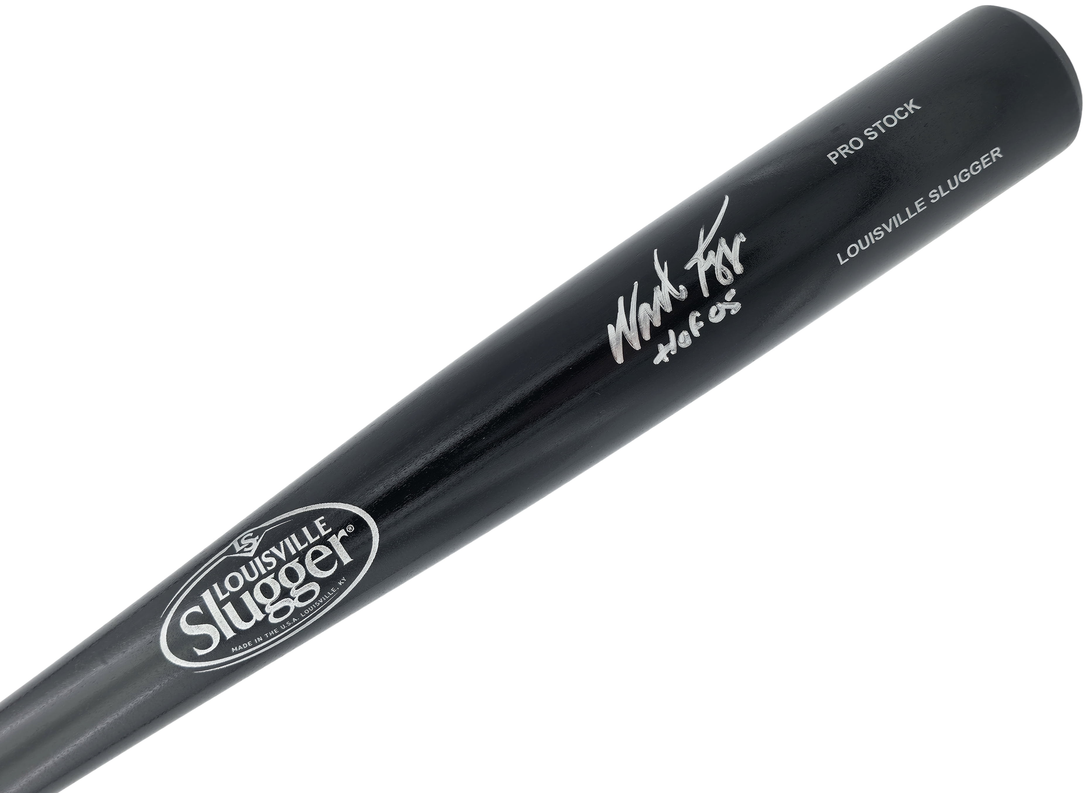 Wade Boggs Autographed Black Louisville Slugger Pro Stock Baseball Bat Boston Red Sox "HOF 05" Beckett BAS Witness 253583