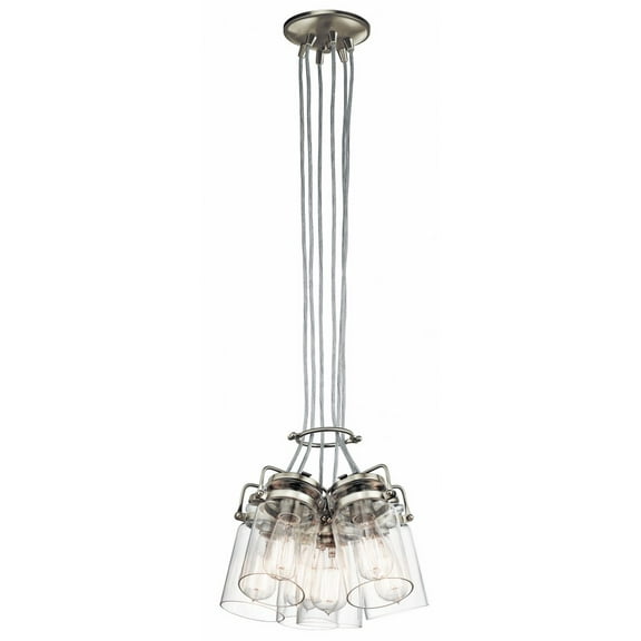 6 Light Medium Chandelier With Vintage Industrial Inspirations 7.75 Inches Tall By 11.75 Inches Wide-Brushed Nickel Finish Kichler Lighting 42877Ni