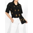 thumbnail image 5 of HAPPY BAY Women's Casual Hawaiian Blouses Shirt Blouse Short Sleeve Dress Tops Tee Button Up Shirts for Women S Palm Tree, Black, 5 of 5