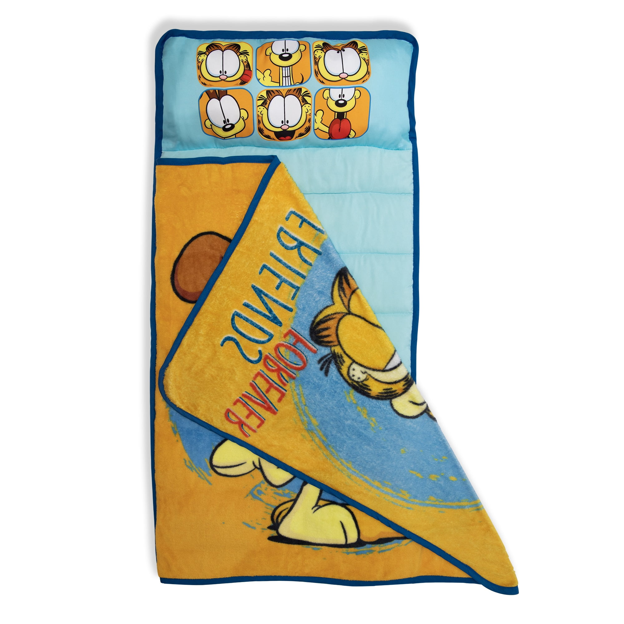 NoJo Garfield Toddler Nap Mat, All-In-One Blanket, Pillow, Pad, Toddler Boy or Girl