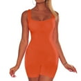thumbnail image 2 of Tuphregyow Women's Solid Color Yoga Jumpsuit Comfortable Romper for Casual and Sports, Summer Beachwear Athletic Workout Women Slim Jumpsuit Orange S, 2 of 5