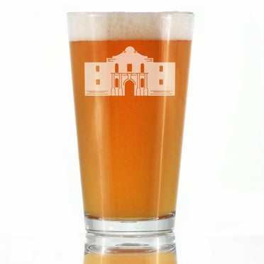 Bevvee Pint Glass 16 oz Alamo Gifts for Texas Beer Enthusiasts Beer Glasses