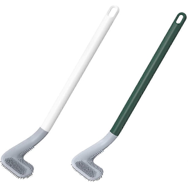 2pcs Golf Silicone Toilet Brush, Long Toilet Brush, Long Handle Toilet Brush with Holder