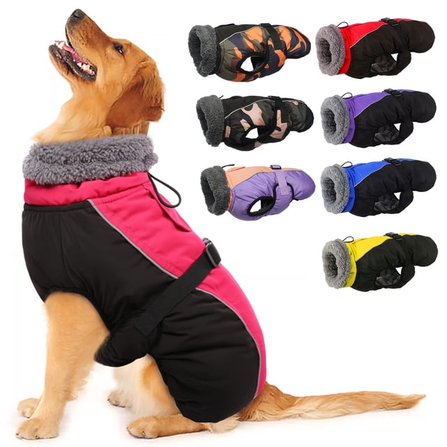 Abrigo para perros IECoII, extra cálido, reflectante, ajustable, para invierno, morado
