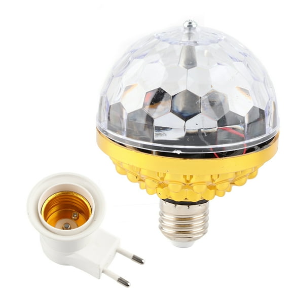 Colorful Rotating Ball Light DJ Crystal RGB Party Light Disco Ball LED RGB Strobe Party Lamp Bulb Rotating Ball Light Bulb with Socket